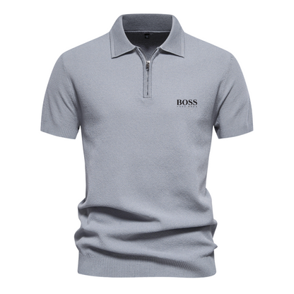 BOSS™ Short-Sleeve Polo with Half-Zip