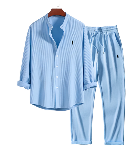 Ꮢalph Ⅼauren - Long Sleeve Shirt + Straight-Leg Pants