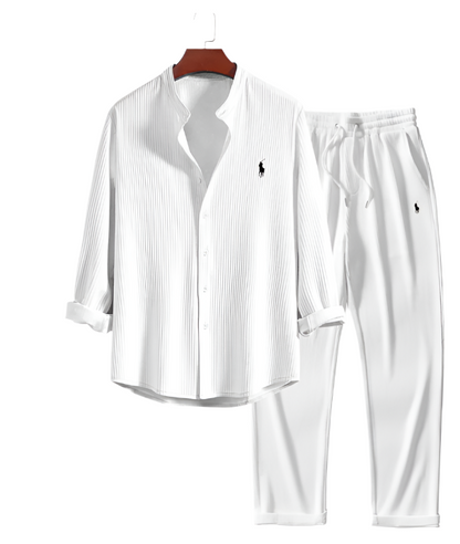 Ꮢalph Ⅼauren - Long Sleeve Shirt + Straight-Leg Pants